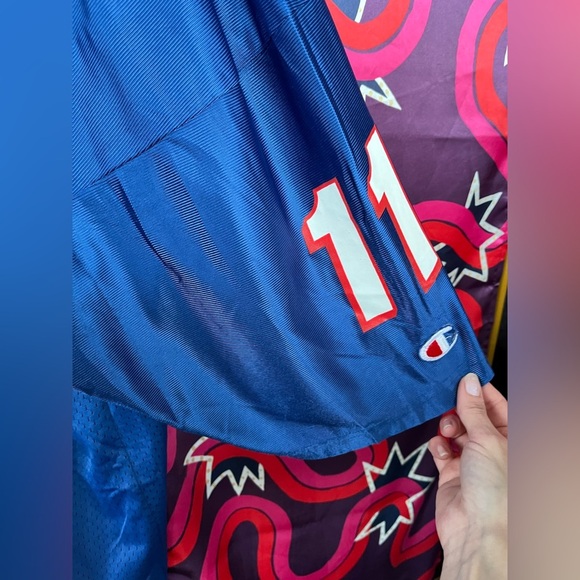 Vintage Champion Drew Bledsoe New England Patriots Jersey 11 Blue NFL Football - Picture 8 of 11